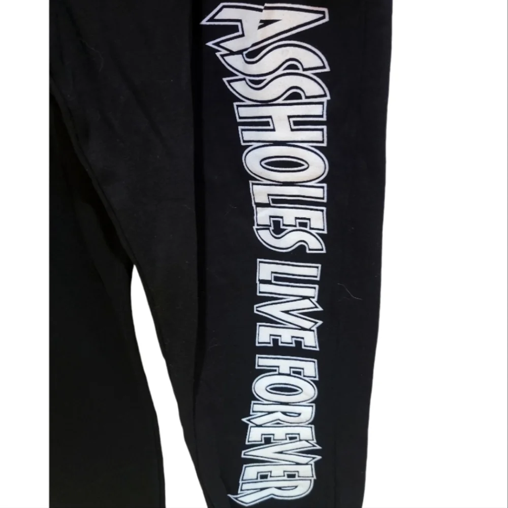 NWOT Assholes Live Forever XXXL Black Sweatpants Joggers 2 Pocket Unisex ALF